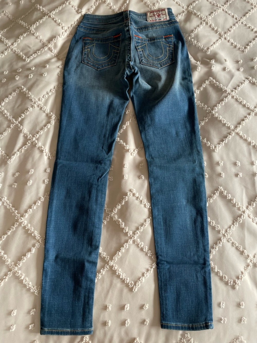 True Religion Women's Skinny Jeans in Medium Blue Wash